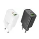 Laadija Hoco N63 30W GaN USB-C/USB-A valge