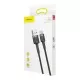 USB kabelis Baseus Cafule Type-C 2.0m 2A pelēks-melns CATKLF-CG1