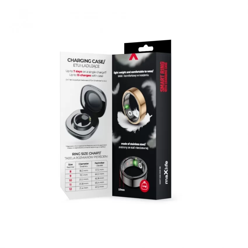 Nutikas sõrmus Maxlife MXSR-100 kuldne (size 8/18.3 mm)
