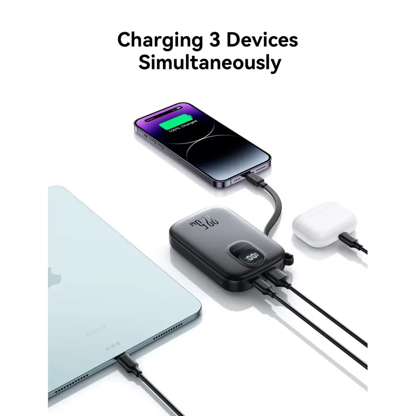 Arejais-akumulators Power Bank Joyroom JR-PBF18 22.5W with Lightning cable 10000mAh melns