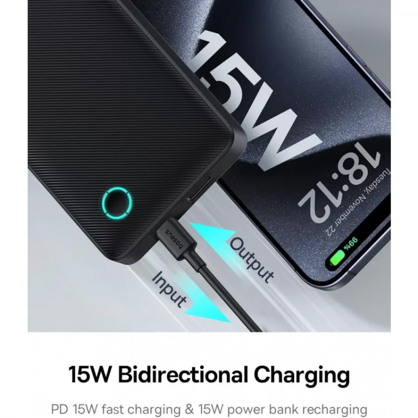Väline aku Power Bank Power Bank Baseus Airpow Lite 15W 10000mAh must P10067500123-00