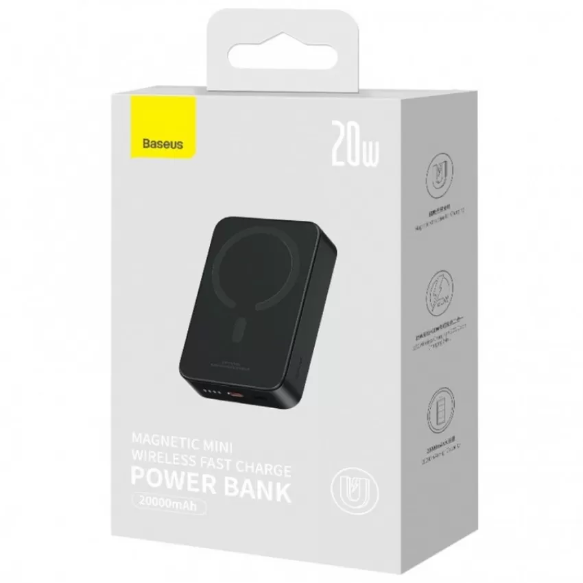Väline aku Power Bank Power Bank Baseus Magnetic Mini 20W 20000mAh must PPCX150001