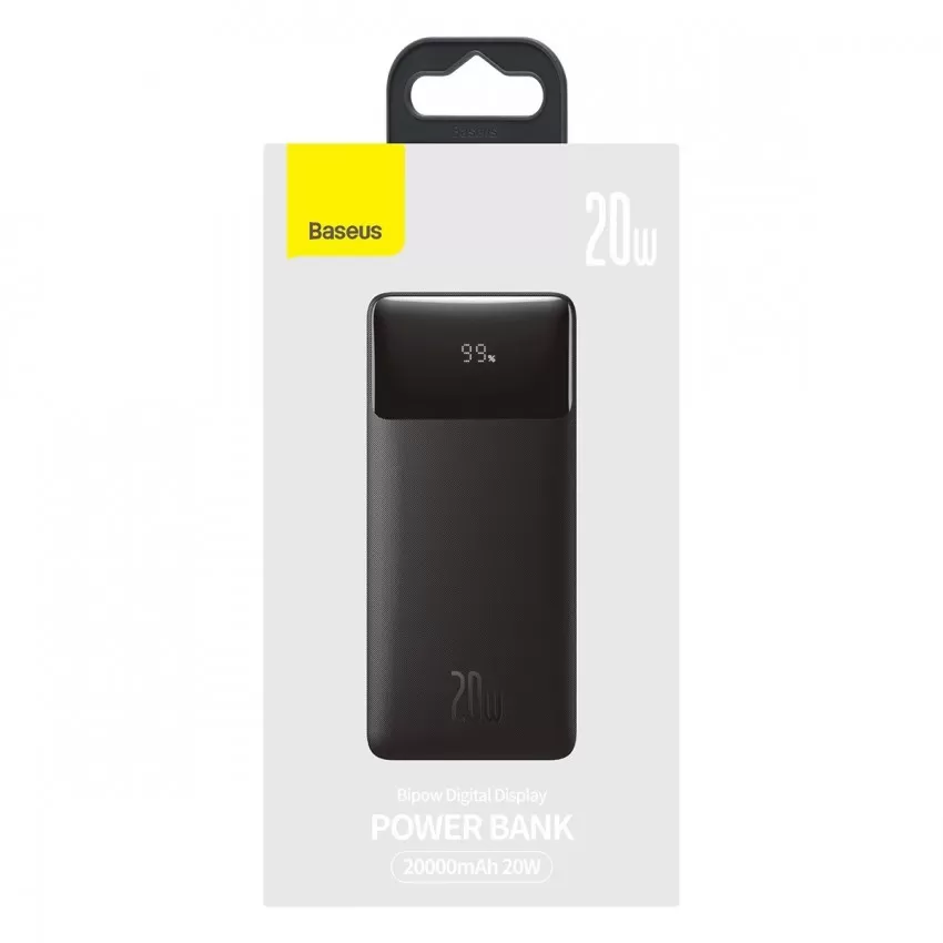 Arejais-akumulators Power Bank Baseus Bipow 20W 20000mAh melna PPBD050501
