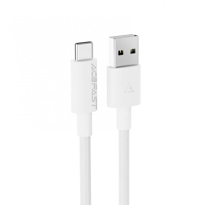 USB kabelis Acefast C18-04 USB-A to USB-C 1.2m balts