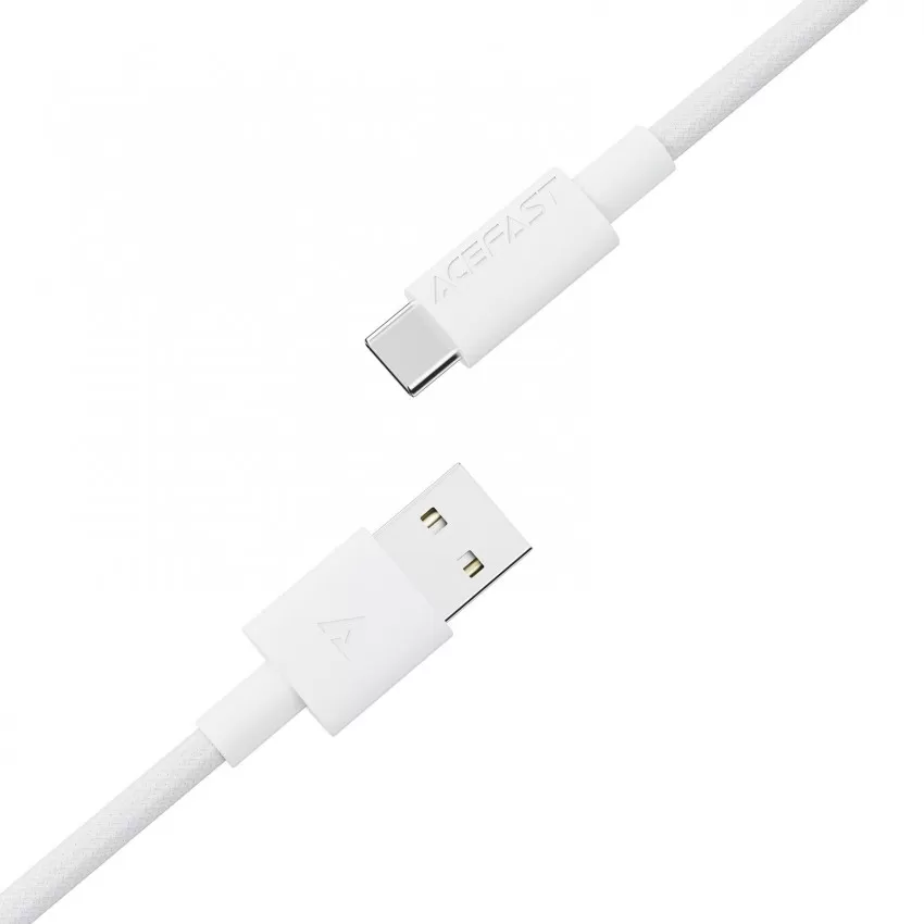 USB kabelis Acefast C18-04 USB-A to USB-C 1.2m balts