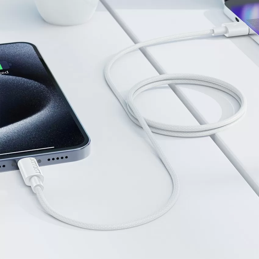 USB kabelis Acefast C18-04 USB-A to USB-C 1.2m balts