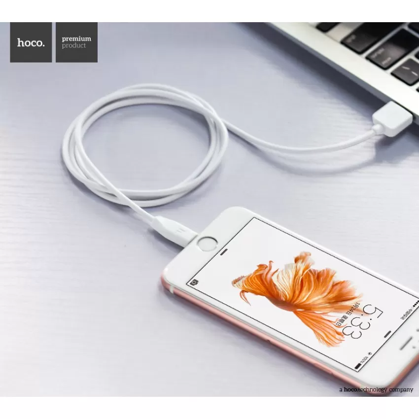 USB kabelis Hoco X1 Lightning 1.0m balts