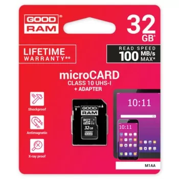 Mälukaart Goodram microSD 32Gb (class 10) + SD adapter
