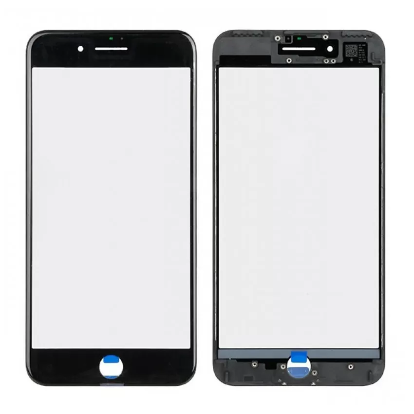 LCD stikls Apple iPhone 7 Plus ar rāmi un OCA melns V2 ORG