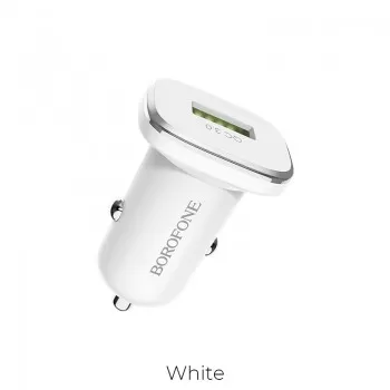 Auto lādētājs Borofone BZ12A Quick Charge 3.0 (3A) balts