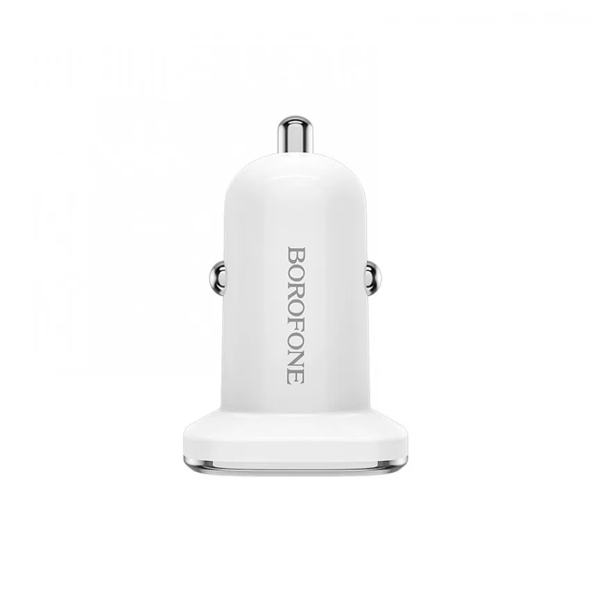 Auto lādētājs Borofone BZ12 ar 2 USB savienotājiem (2.4A) balts