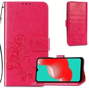 Maciņš Flower Book Samsung A025 A02s rožu sarkans