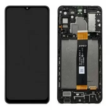 Displejs Samsung A326 A32 5G ar skārienjūtīgo paneli ar rami oriģināls Awesome Black (service pack)