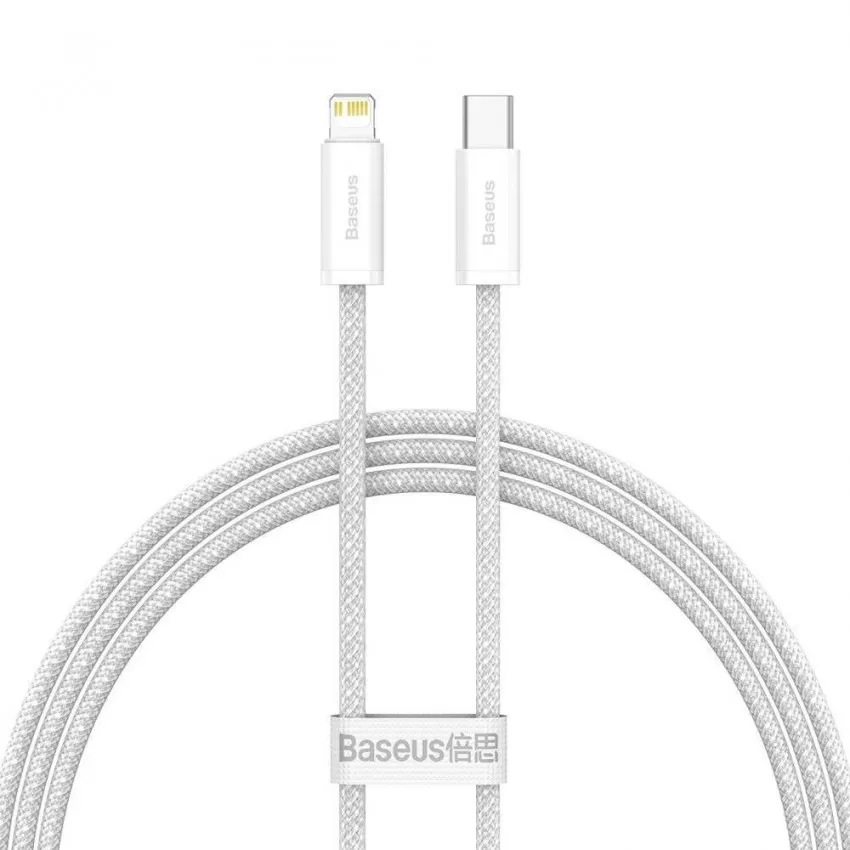 Kaabel Baseus Dynamic alates Type-C kuni Lightning 20W 1.0m valge CALD000002