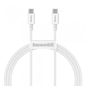 Kabelis Baseus Superior no Type-C uz Type-C 100W 1.0m balts CATYS-B02
