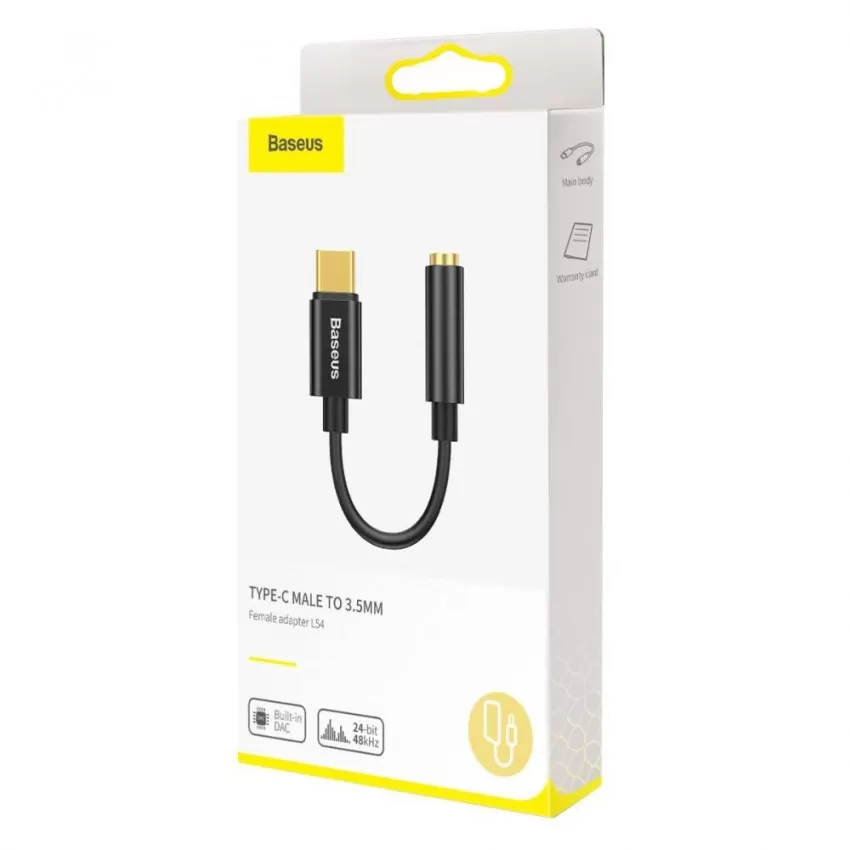Audio parveidotājs Baseus L54 no Type-C uz 3.5mm melns CATL54-01