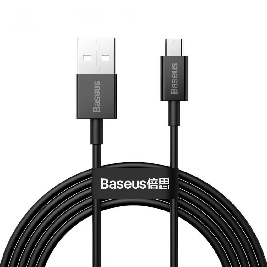 USB cabelis Baseus Superior no USB uz microUSB 2A 2.0m melns CAMYS-A01