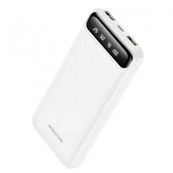 Arejais-akumulators Power Bank Borofone BJ14 Type-C microUSB 2*USB (2A)  10000mAh balts