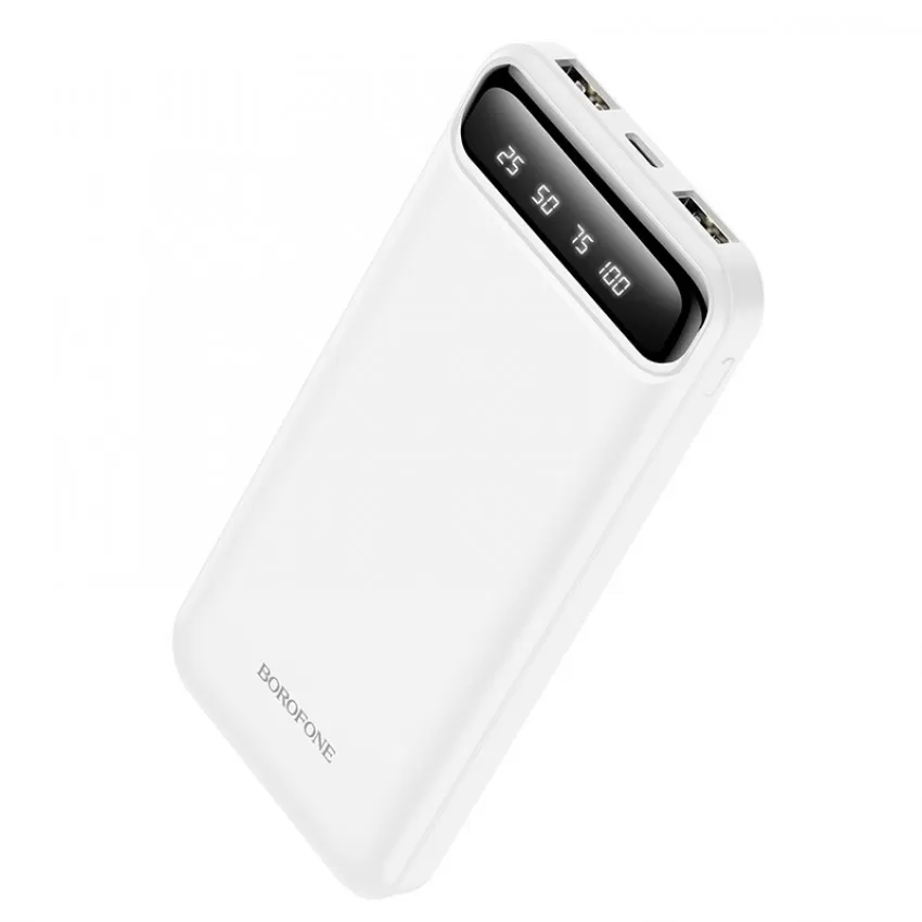 Arejais-akumulators Power Bank Borofone BJ14 Type-C microUSB 2*USB (2A)  10000mAh balts