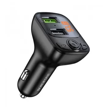 Borofone BC41 Bluetooth MP3 spēlētājs/FM modulators (bezroku, microSD, QC3.0 USB-A, USB-A 5V/1A)