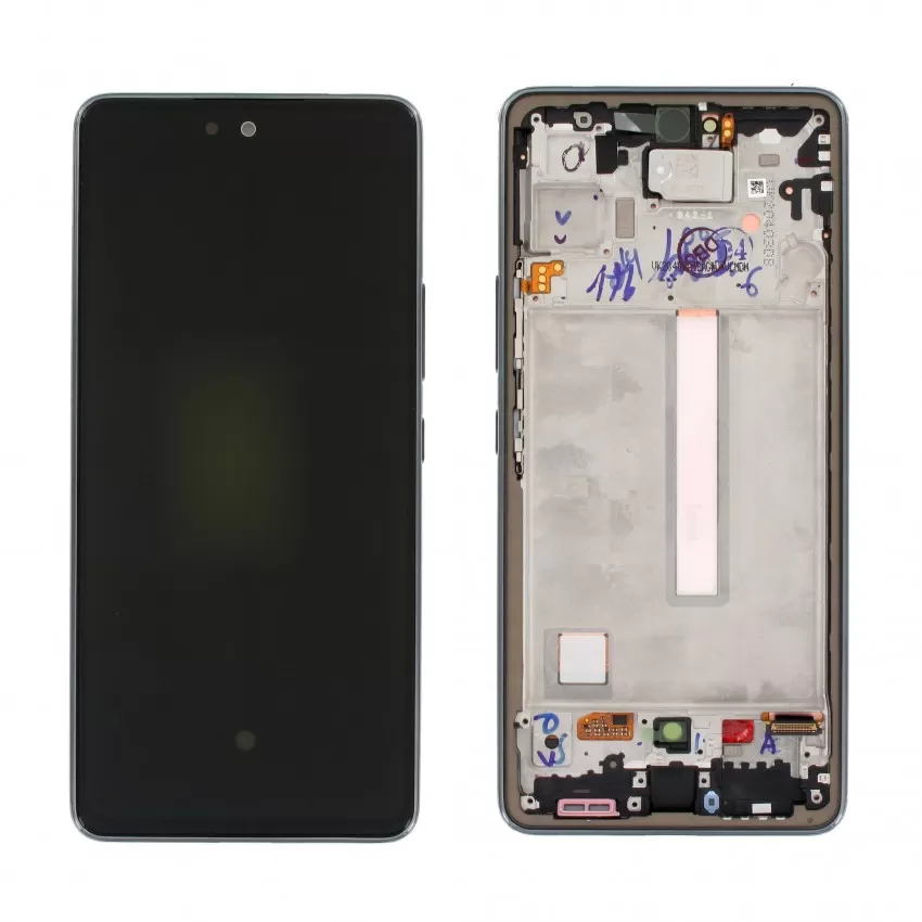 Displejs Samsung A536 A53 5G ar skārienjūtīgo paneli ar rami oriģināls Awesome Black (service pack)