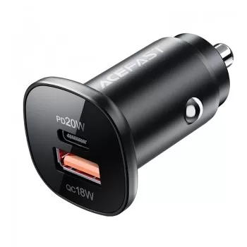 Autolaadija Acefast B1 Mini 38W USB-C+USB-A must