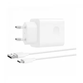 Lādētājs Huawei CP404B SuperCharge 22.5W USB-A + USB-A to USB-C cable 1.0m balts