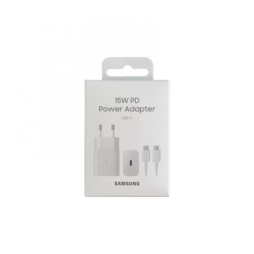 Laadija Samsung EP-T1510XWEGEU 15W + kaabel Type-C 1m valge