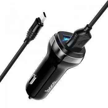 Auto lādētājs Hoco Z40 Superior Dual Port + MicroUSB melns
