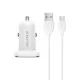 Auto lādētājs Borofone BZ12A QC3.0 USB + MicroUSB balts