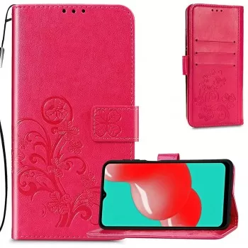 Maciņš Flower Book Samsung A145 A14 4G/A146 A14 5G rožu sarkans