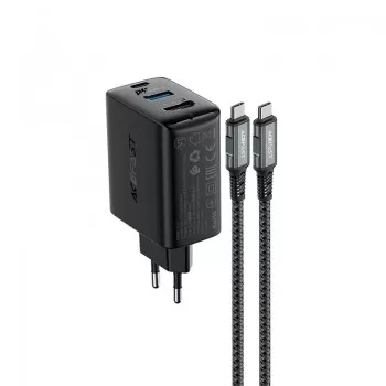 Lādētājs Acefast A17 65W GaN USB-C/USB-A/HDMI melns