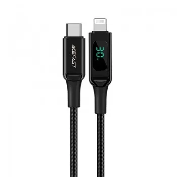 USB kabelis Acefast C6-01 MFi PD30W USB-C to Lightning 1.2m melns