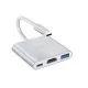 Parveidotājs Hoco HB14 Type-C to USB-A+HDMI+Type-C sudraba krāsa