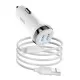 Autolaadija Hoco Z40 Superior Dual Port + MicroUSB valge