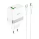 Lādētājs Hoco N21 30W USB-C/USB-A + USB-C to USB-C cable 1.0m balts
