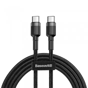 USB kabelis Baseus Cafule PD60W Type-C 2.0m pelēks-melns CATKLF-HG1