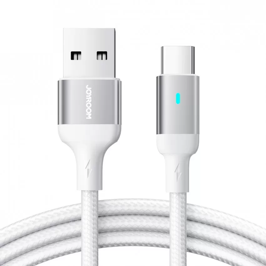 USB kabelis Joyroom S-UC027A10 USB to Type-C 3A 1.2m balts