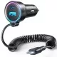 Auto lādētājs Joyroom JR-CL07 3-in-1 USB/Type-C 55W + Type-C 1.5m melns
