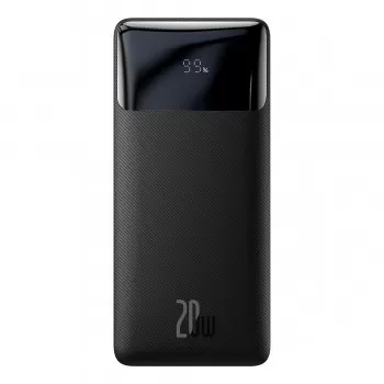 Arejais-akumulators Power Bank Baseus Bipow 20W 10000mAh + MicroUSB 0.25m melna PPBD050301