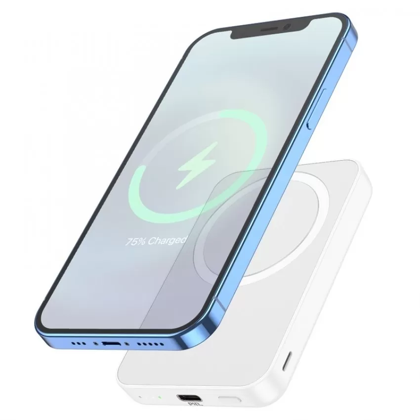 Arejais-akumulators Power Bank Hoco J109 PD20W Magnetic 5000mAh balts