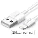 USB kabelis Ugreen US155 MFi USB to Lightning 2.4A 1.0m balts