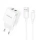 Laadija Borofone BN15 10.5W 2xUSB-A + USB-A to Lightning cable 1.0m valge