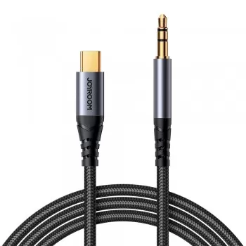 Audio kabelis Joyroom SY-A07 USB-C to 3,5mm 1.2m melns