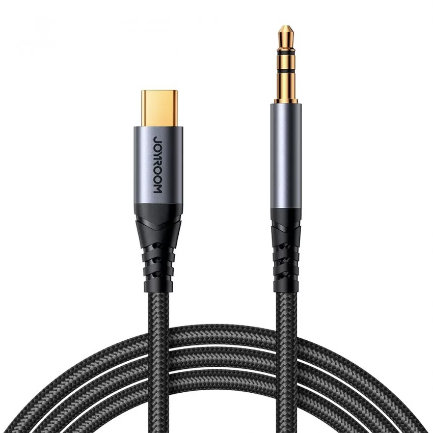 Audio kabelis Joyroom SY-A07 USB-C to 3,5mm 1.2m melns