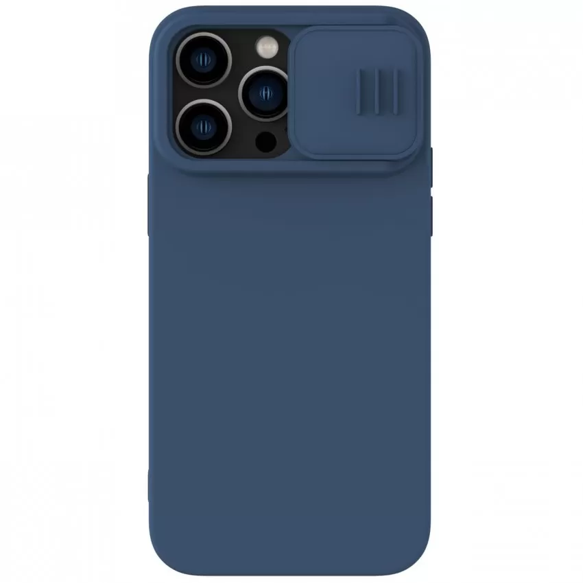 Maciņš Nillkin CamShield Silky Silicone Apple iPhone 15 Pro Max tumši zils