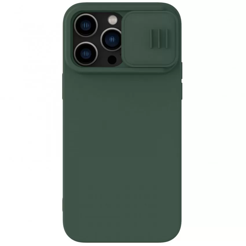 Maciņš Nillkin CamShield Silky Silicone Apple iPhone 15 Pro Max tumši zaļš
