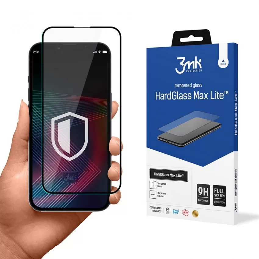 LCD aizsargstikls 3mk Hard Glass Max Lite Samsung G556 Xcover7 melns