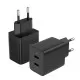 Lādētājs Choetech Q5006 40W 2xUSB-C melns