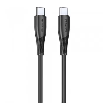 USB kabelis Awei CL-182C USB-C to USB-C 1.0m melns